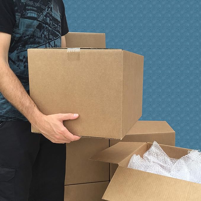 Amazon Basics Cardboard Moving Boxes for Packing and Shipping, Medium Size, 18" x 14" x 12", Brown, 10-Pack