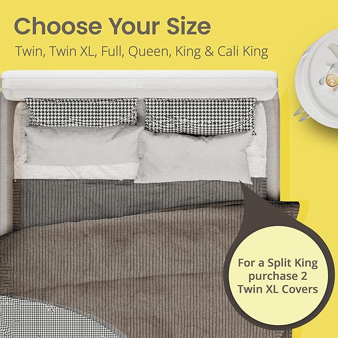 SafeRest Waterproof Mattress Protector California King Size – Absorbent Breathable Soft Fitted Bed Cover with 18" Deep Stretchable Pockets – Machine Washable California King Mattress Cover