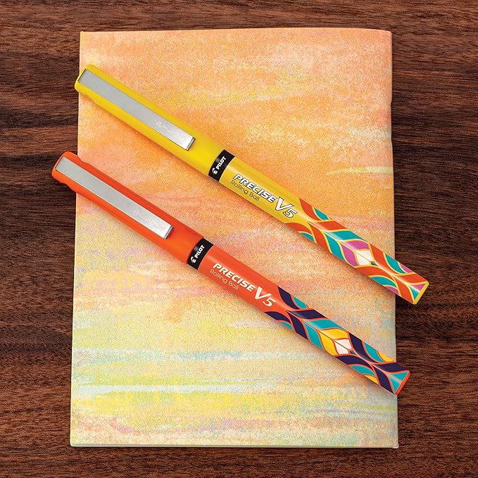 Pilot Precise V5 Capped Liquid Ink Rollerball Pens, Deco Collection, Extra Fine Point Ink Pens 0.5 mm, Colored Pens, Assorted Colors, Pack of 9 - Ideal for School, Journaling, & Office Writing