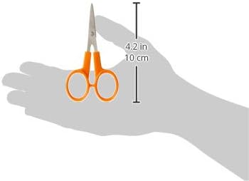 Fiskars 98087097J Curved Craft Scissors, 4 Inch, steel and orange (Pack of 12)
