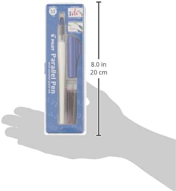 Pilot Parallel 4 Nib Calligraphy Pen Set, 1.5mm, 2.4mm, 3.8mm & 6.0mm Nibs, Includes 4 Black & 4 Red Ink Cartridges (90078)