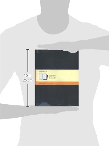 Moleskine Cahier Journals, Soft Cover, XL (7.5" x 9.5") Ruled/Lined, Black, 120 Pages (Set of 3)