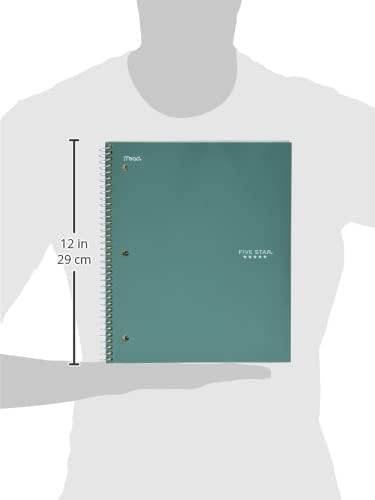Five Star Spiral Notebook + Study App, 1 Subject, Graph Ruled Paper, 8-1/2" x 11", 100 Sheets, Fights Ink Bleed, Water Resistant Cover, Seaglass Green (620000CH1)