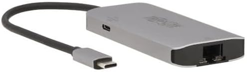 TRIPP LITE Three USB-A Ports USB-C Hub, USB 3.2 Gen 1, 5 Gbps Data Transfer, 100W Power Delivery Charging 20V 5A, Gigabit Network Port, Sturdy Aluminum Housing, 3-Year Warranty (U460-003-3AGALC)