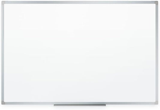 Mead White Board 96" x 48", Dry Erase Whiteboard For Wall, Non-Magnetic, White/Silver (85359)