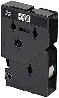 2-pack TC-10 1/2in Black On Clear Tape for Brother PT-6 8 10 12 15 20 150 170