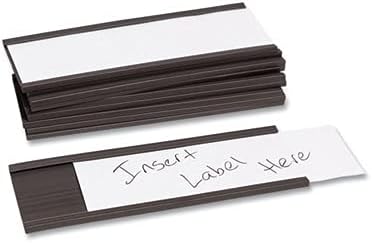 U Brands Magnetic Label Holders, 6" x 2", Black, 10-Pack, Reusable Magnetic Card Holders for Shelving, Warehouse Racks, File Cabinets, and Metal Surfaces
