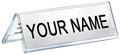Acrylic 2-Sided Display Option V-Shaped Desk Name Plate for Name Plate Display for Business Conference, Reusable Table Place-Cards Holders for Wedding Restaurant and School (10 Inch x 2 Inch-20 Pack)