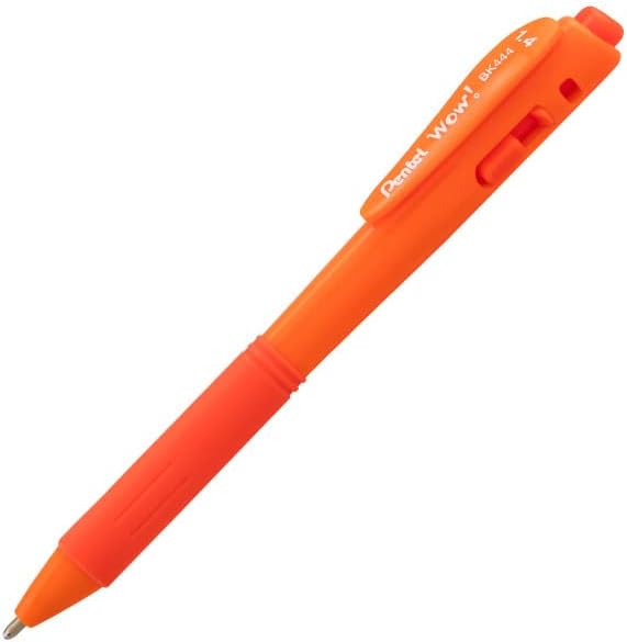 Pentel Wow! Retractable Ballpoint Pen, (1.4mm) Bold Line, Assorted Ink Colors, 8 Pack (BK444BP8M)