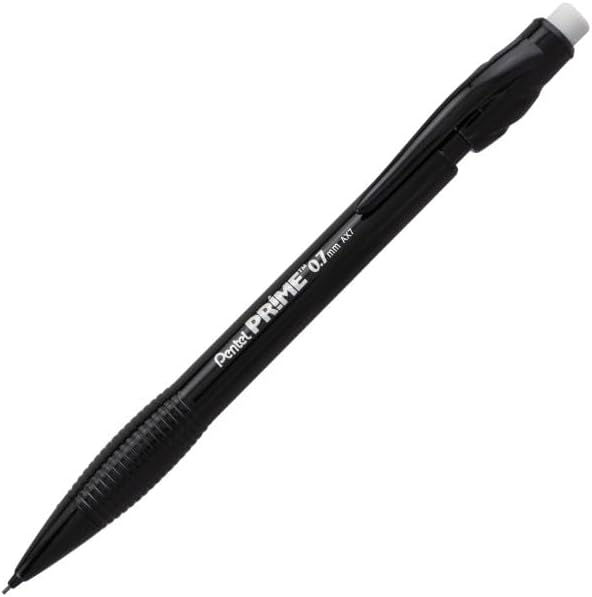 Pentel Prime Mechanical Pencil 0.7mm, Black Barrel, Box of 12 (AX7A)