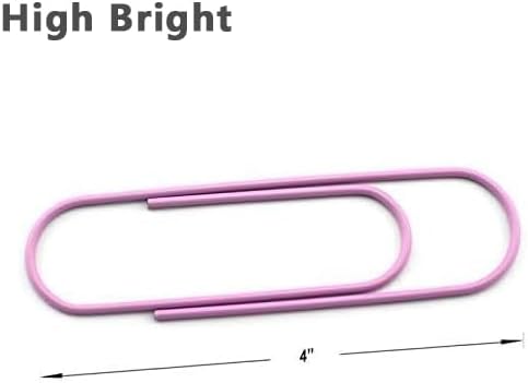 40-Pack 4 Inches Mega Large Paper Clips - 8 Colors Per Color 5pcs 100mm Cute Paper Needle Multicolor Bookmark,Office Supply Accessories (8 Colors/40pcs)