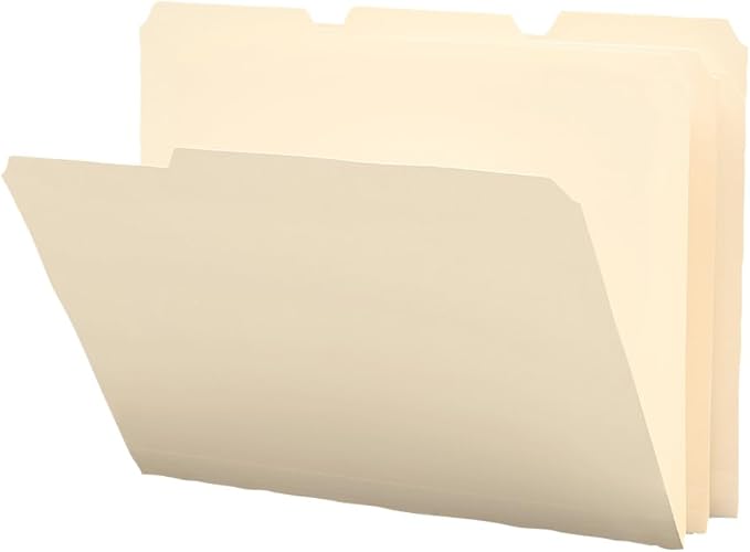 Smead Poly File Folder, 1/3-Cut Tab, Letter Size, Manila, 24 per Pack (10510)