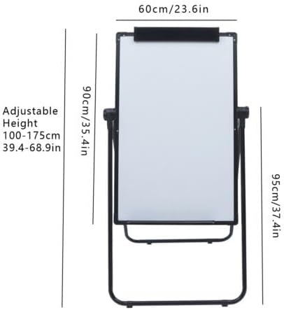 35" X 24" Double-Sided Mobile Dry Erase Board Magnetic Whiteboard Display Stand Rolling W/Marker Tray Writing 360Degree Adjustable Double Sided Flipchart Hook Foldable Framed White