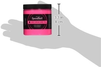 Speedball 046214 Acrylic Screen Printing Ink, 8 fl. oz., Fluorescent Hot Pink