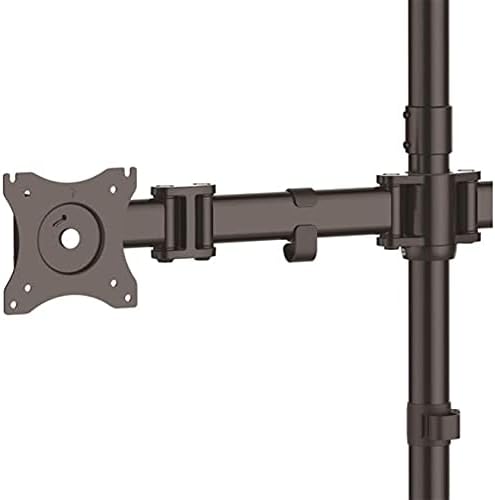 StarTech.com Quad Monitor Stand - Articulating - Supports Monitors 13” to 27” - Adjustable VESA Four Monitor Stand for 4 Screen Setup - Steel - Black (ARMBARQUAD)