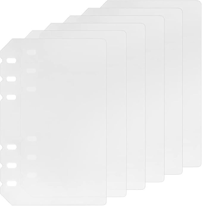 6 Pack A6 6 Holes Binder Divider Plastic Binder Divider Waterproof 6 Holes Divider for Personal Organiser (Divider, A6)