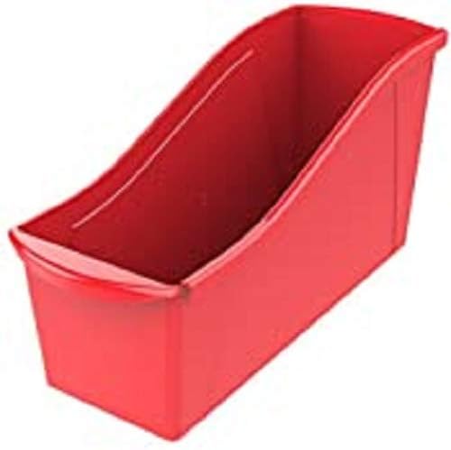 Storex Large Book Bin, 14.3 x 5.3 x 7", Crimson, Case of 6 (71191U06C)