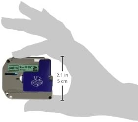 Brother Genuine P-touch M-721 Label Tape 3/8" (0.35") Standard Laminated P-touch Tape, Black on Metallic Green Laminated for Indoor or Outdoor Use, Water Resistant, 26.2 Feet (8M), Single-Pack (M721)