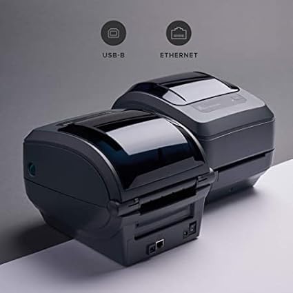 Zebra - GK420t Thermal Transfer Desktop Printer for Labels, Receipts, Barcodes, Tags, and Wrist Bands - Print Width of 4 in - USB and Ethernet Port Connectivity (Renewed)