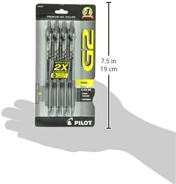 Pilot G2 Premium Gel Roller Pens 0.7, Fine Point Smooth Writing Pens Black, Pack of 4