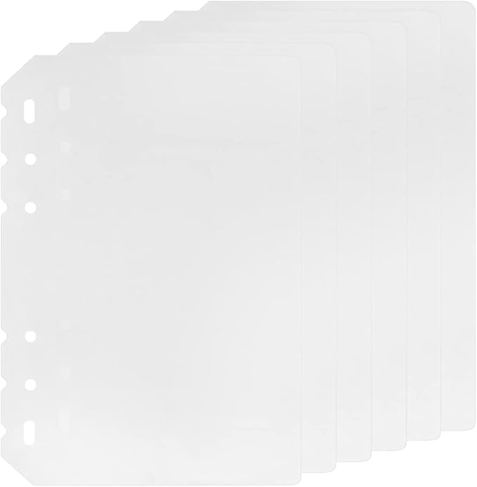 6 Pack A5 6 Holes Binder Divider Plastic Binder Divider Waterproof 6 Holes Divider for Personal Organiser (Divider, A5)
