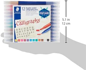 Staedtler Double Ended Calligraphy Duo Markers, Assorted Colors, Set of 12