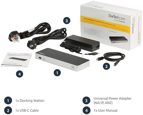 StarTech USB C Dock - Dual Monitor HDMI & DisplayPort 4K 30Hz - Laptop Docking Station 60W Power Delivery, SD, 4-Port USB-A 3.0 Hub, GbE, Audio - Thunderbolt 3 Compatible (DK30CHDDPPD)