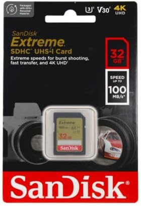 SanDisk 32GB Extreme SDHC UHS-I Memory Card - 90MB/s, C10, U3, V30, 4K UHD, SD Card - SDSDXVE-032G-GNCIN