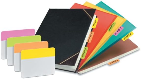 Post-It 686-PLOY Index Strong Filing Tabs, Pink, Green, Orange, Yellow, 51 x 38 mm (6 of Each Colour)