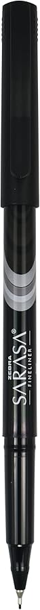 Zebra Pen, SARASA Fineliner Felt Tip Pens, 0.8mm Porous Point, Black Ink, Archival Quality, Acid Free, Fast-Drying, Ideal for Writing, Journaling and Coloring, 12-Pack (66110)