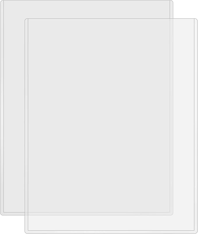 8.5" x 11" Rigid Print Protectors, Clear Plastic Page Protectors, Clear Rigid Top loaders, Plastic Paper Sheet Protectors for Photos Documents Birth Certificate Protector, Pack of 2