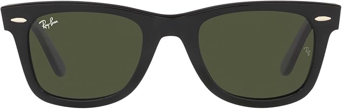 Ray-Ban RB2140 Original Wayfarer Square Sunglasses, Black/Green, 50 mm