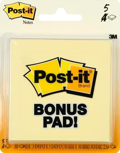 Post-it Notes, 3x3 in, 4 Pads, Canary Yellow, Clean Removal, Recyclable (Pack of 2)