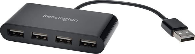 Kensington USB 2.0 4-Port Hub, Transfer speeds up to 5 Gbps - Plug and Play Installation, Dell, Windows, Mac Compatible, Home Office