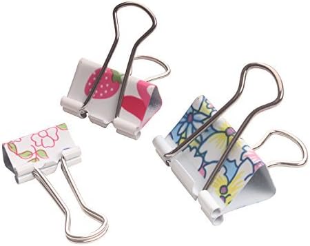 50 Pack Colorful Printed Binder Clips, Assorted Sizes (Floral)