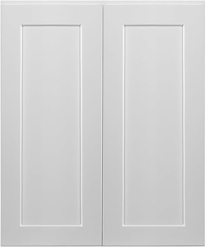 Design House Brookings Shaker Fully Assembled Wall Kitchen Cabinet W3036, 30 W x 12 D x 36 H, Painted White, Solid Wood, Design House, 569111
