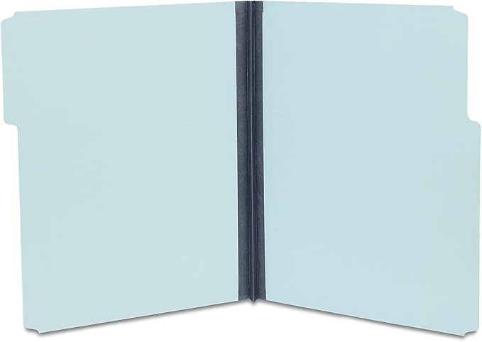 Staples Pressboard File Folders, Letter Size, 1/3 Cut Tabs, Heavy Duty Blue Pressboard Folders for Office Filing, Durable Document Organization, Recycled, 25 Pack