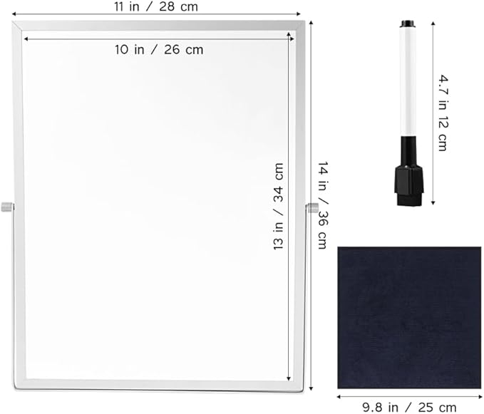 STOBOK 1Pc Dry Erase Board with Stand, Magnetic Dry Erase Board Magnetic Whiteboard Easel Desktop Tabletop Whiteboard for Home, Office, School, 11 x 14 Inch
