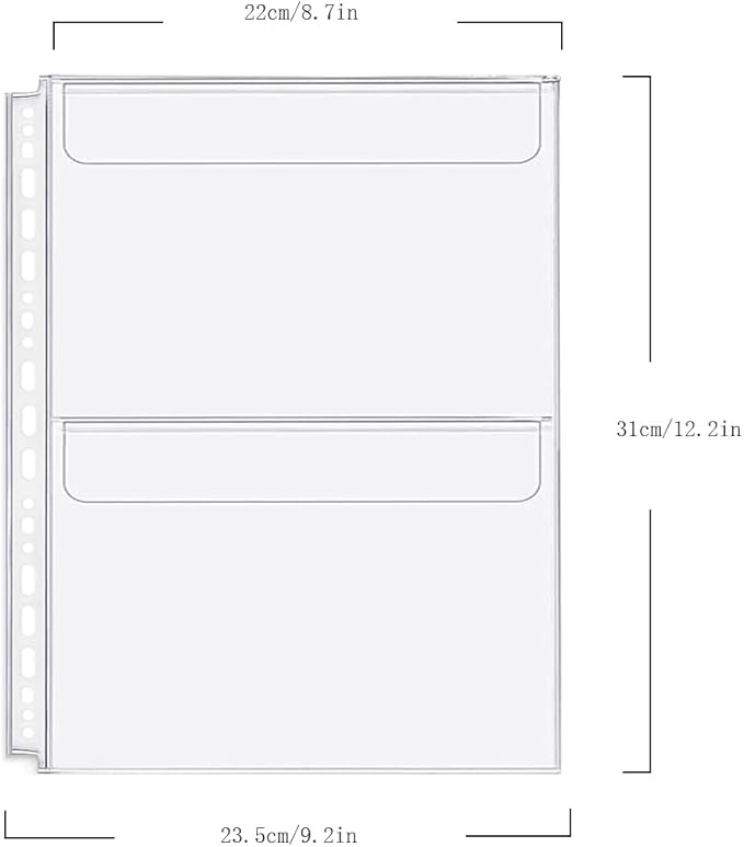 Zelten 4 Pack A4 2 Pockets Binder Folders Waterproof 4/26/30 Holes Divider for Personal Organiser (2 Pocket, A4)