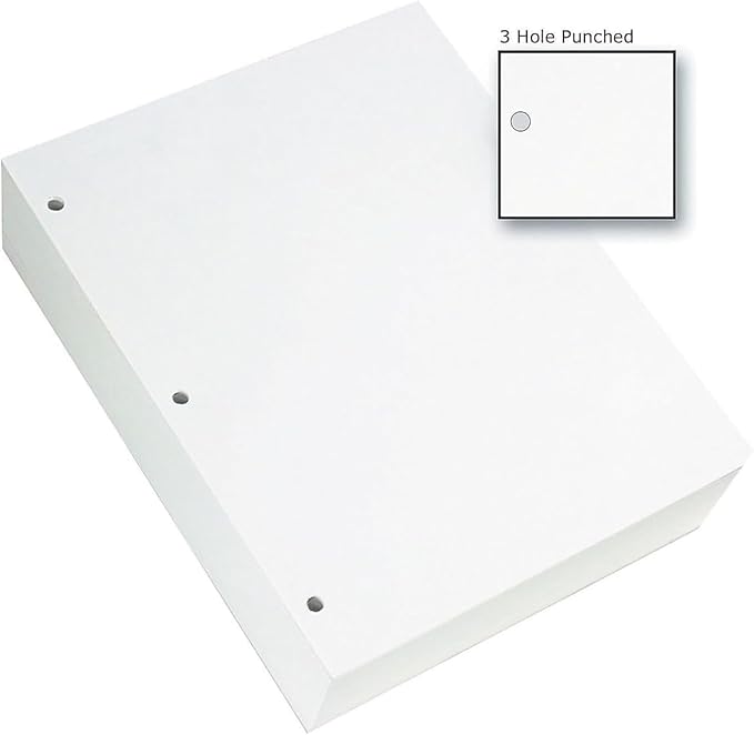 Staples Copy Paper, 8 1/2" x 11", 3 Hole Punched, Case, For Office, School & Home
