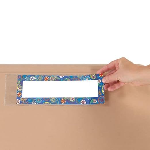Really Good Stuff Name Plate Self-Adhesive Vinyl Sleeves - Set of 12 - Bulk School Supplies for Students, Classroom Essentials, Teacher Must Haves