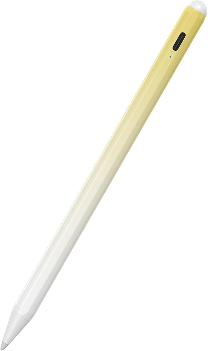 Stylus Pen for iPad 6th-11th Generation-2X Fast Charge Active Pencil Compatible with 2018-2025 Apple iPad Pro 11"/12.9"/M4, iPad Air 3/4/5/M2/M3,iPad mini 5/6 Gen-Gradient White Yellow