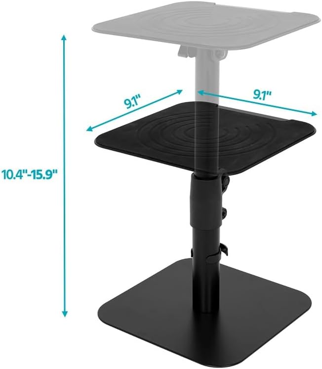 Monoprice Desktop Freestanding Speaker Stands Pair Adjustable with Cable Management, for Medium/Large Bookshelf Studio Monitor Speakers