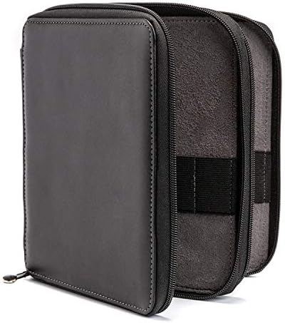 Speedball Art Products Genuine Leather Storage Case for Pencils, Markers, Pens and Art Supplies, Holds Up to 72 Standard Pencils, Black
