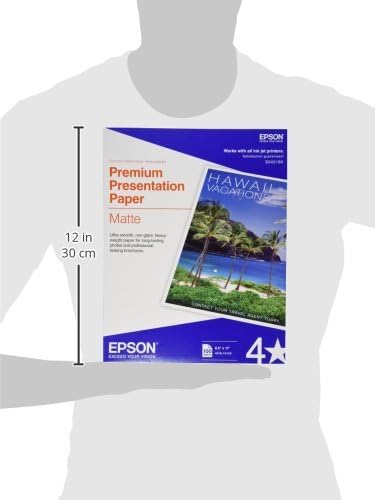 Epson Premium Presentation Paper MATTE (8.5x11 Inches, 100 Sheets) (S042180),Black