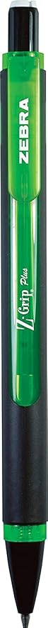 Zebra Pen Z-Grip Plus Mechanical Pencil, 0.7mm, with Lead and Erasers, Assorted Barrel Colors, Green, Yellow, Blue, 3-Pack (55403)