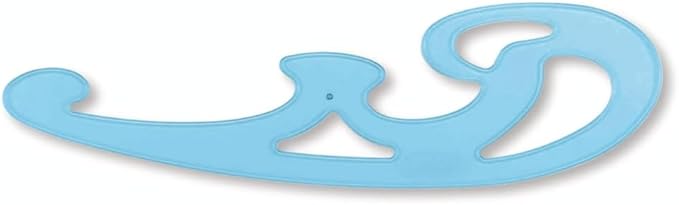 STAEDTLER Mars Professional French Curve Design Ruler Set for Pattern Making 6-Pack (6 Sets of 3 pcs), 3 Essential A B C Shapes, Blue Transparent Plastic with Inking Edge, 18 Count