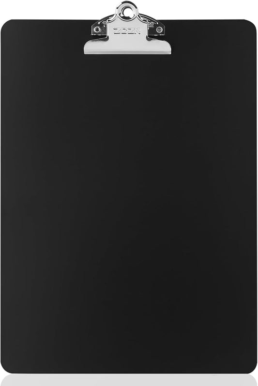 ZCZN Metal Clipboard, 12 x 9 Inches Heavy Duty Aluminum Clipboards, A4 Letter Sizer Document Holder with High Capacity Clip, Suitable for School, Office, Jobsite or Medical Staff (Black)