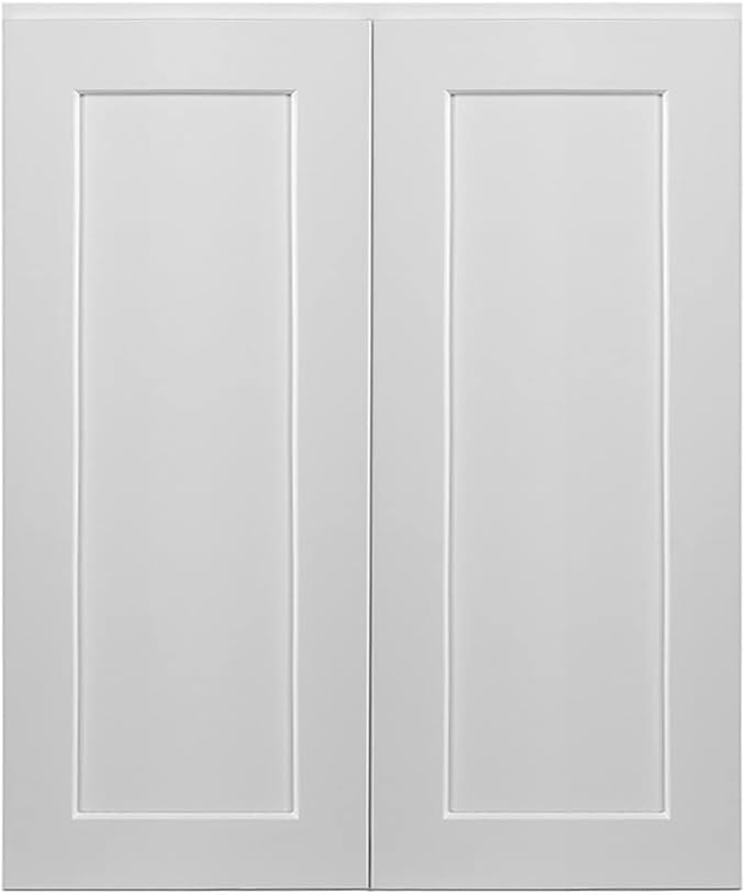 Design House Brookings Shaker Fully Assembled Wall Kitchen Cabinet W3036, 30 W x 12 D x 36 H, Painted White, Solid Wood, Design House, 569111