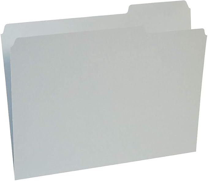 Staples Reinforced Colored File Folders, Letter Size, 3‑Tab Design, Gray, Heavy‑Duty Construction, 100/Box